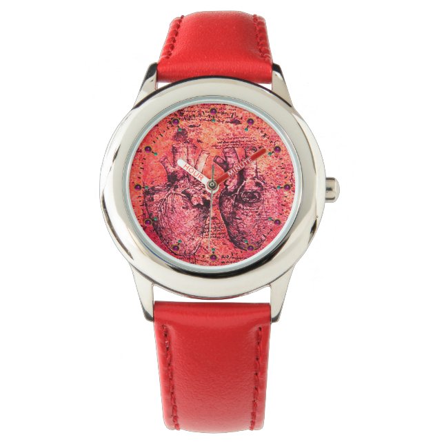 Heart And Its Blood Vessels Parchment Red Watch (Front)