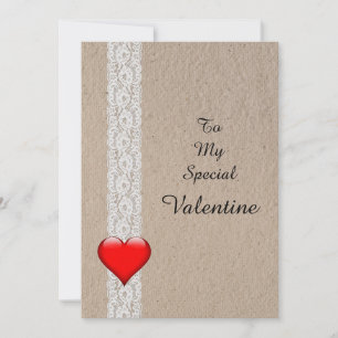 Heart and Lace Special Valentine Holiday Card