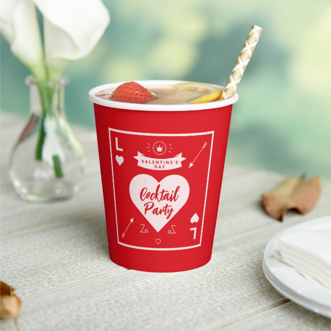 Heart and Love Red Pink Valentine's Day Party  Paper Cups (Insitu)