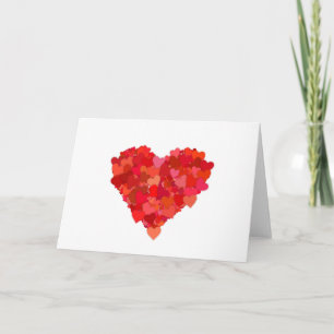 heart and love symbol in red holiday card
