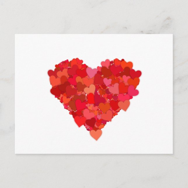 heart and love symbol in red postcard (Front)
