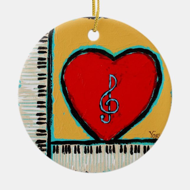 heart and piano ornament (Front)