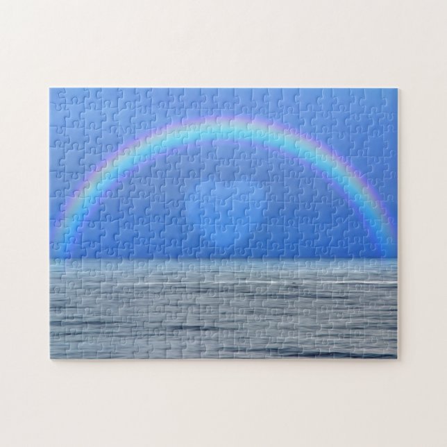 Heart and Rainbow over the Ocean Pretty Puzzle (Horizontal)
