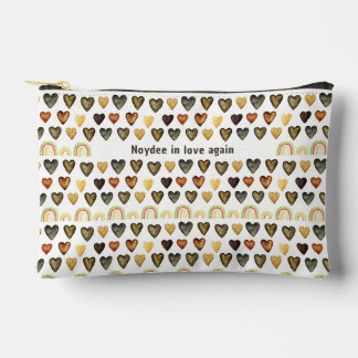 Heart and Rainbow Pattern, Dark Love Accessory Pouch