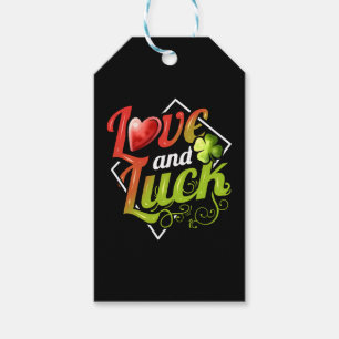 Heart And Shamrock Love And Luck On St Patricks Gift Tags