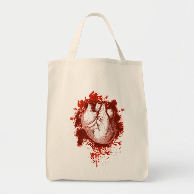Heart and Spatter Tote Bag (Front)
