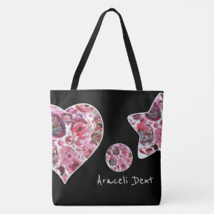 Heart and Star All-Over-Print Tote Bag, Large Bag