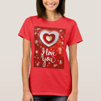 Heart and Stars in Red T-Shirt