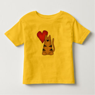 Heart and Striped Cat Tshirts and Gifts