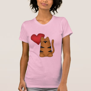 Heart and Striped Cat Tshirts and Gifts