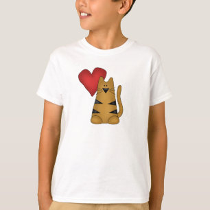 Heart and Striped Cat Tshirts and Gifts