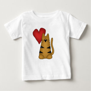 Heart and Striped Cat Tshirts and Gifts