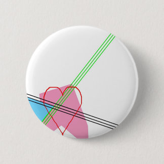 Heart and Stripes 6 Cm Round Badge
