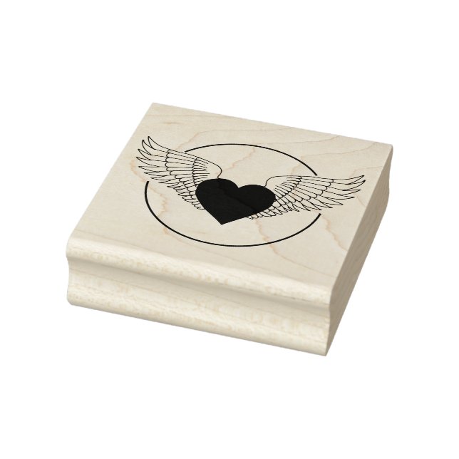 Heart and Wings Rubber Stamp (Stamp)