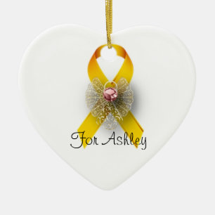 Heart Angel Childhood Cancer Awareness Ornament