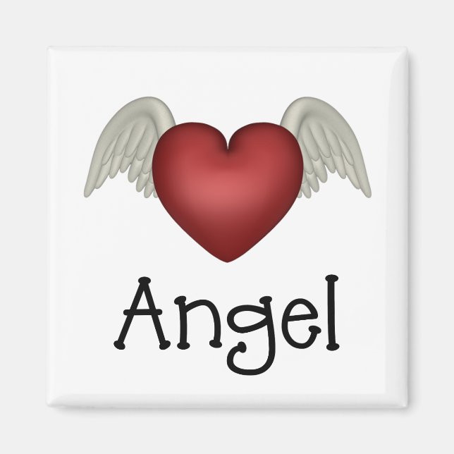 Heart Angel Wings Magnet (Front)