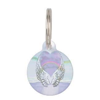 Heart, Angel Wings & Ocean Pet Tag