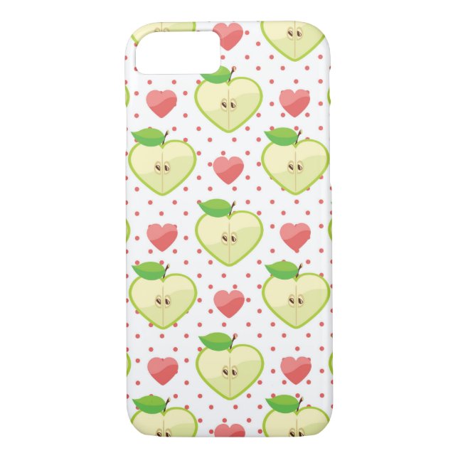 Heart Apples with Pink Polka Dots And Hearts Case-Mate iPhone Case (Back)