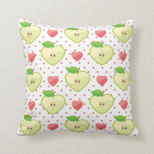 Heart Apples with Pink Polka Dots And Hearts Cushion