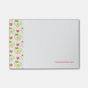 Heart Apples with Pink Polka Dots And Hearts Post-it Notes