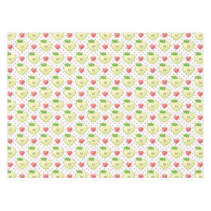 Heart Apples with Pink Polka Dots And Hearts Tablecloth