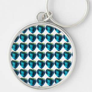 Heart Aquamarine, Blue Key Ring
