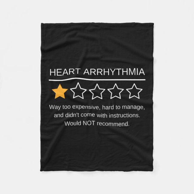 Heart Arrhythmia Awareness One Star Rating Survivo Fleece Blanket (Front)
