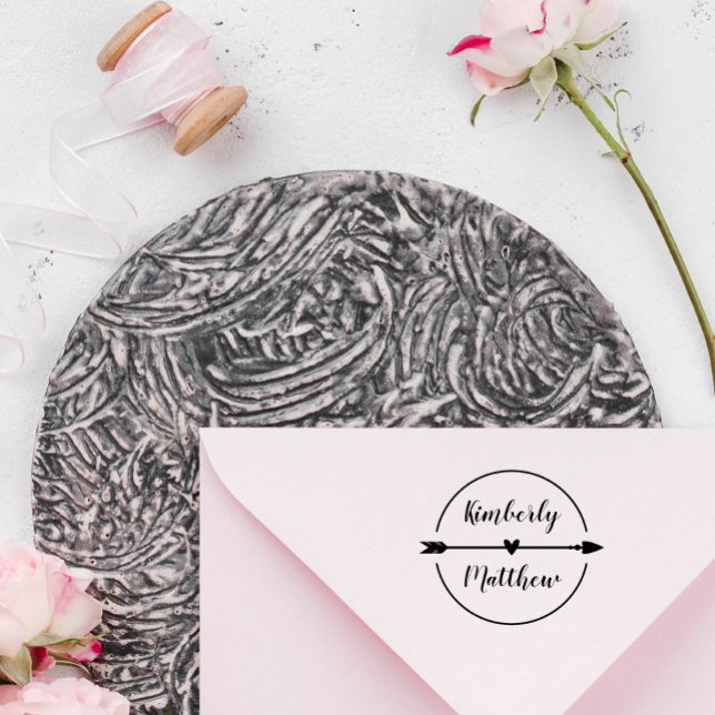 Heart Arrow Calligraphy Names Rubber Stamp (Creator Uploaded)