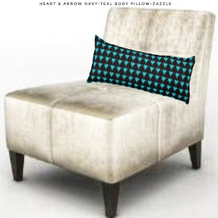 Heart & Arrow- Navy Teal  Body Cushion