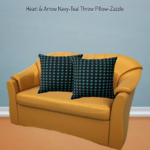 Heart & Arrow- Navy Teal Cushion