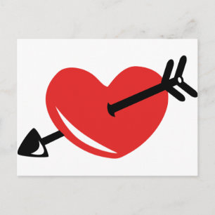 Heart arrow postcard