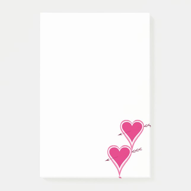 Heart & Arrow-Raspberry Post-it Notes (Front)