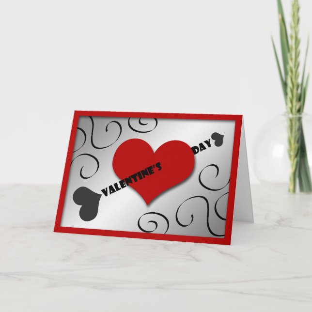 Heart & Arrow Valentine's Day Love Greeting Card (Front)