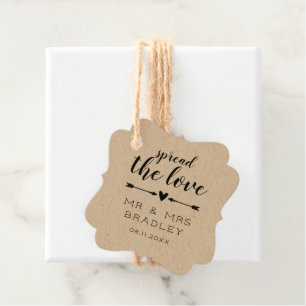 Heart Arrows Spread the Love Wedding Favour Tags