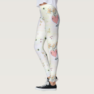 Heart Art Print Leggings