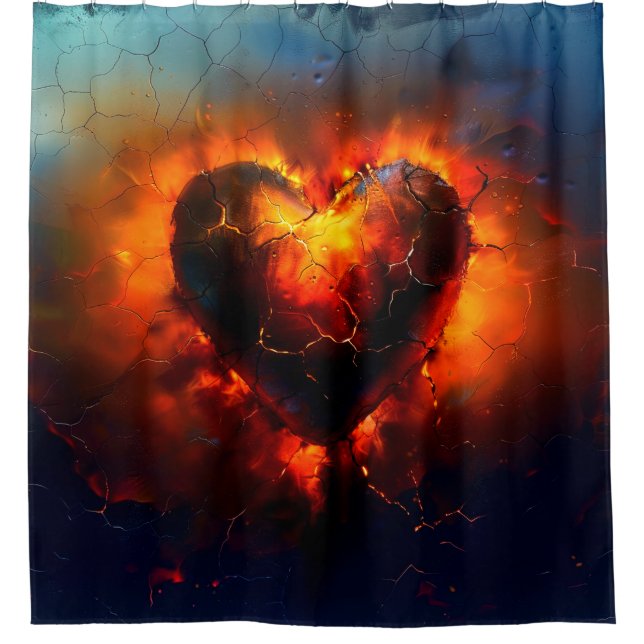 Heart Art Shower Curtain (Front)