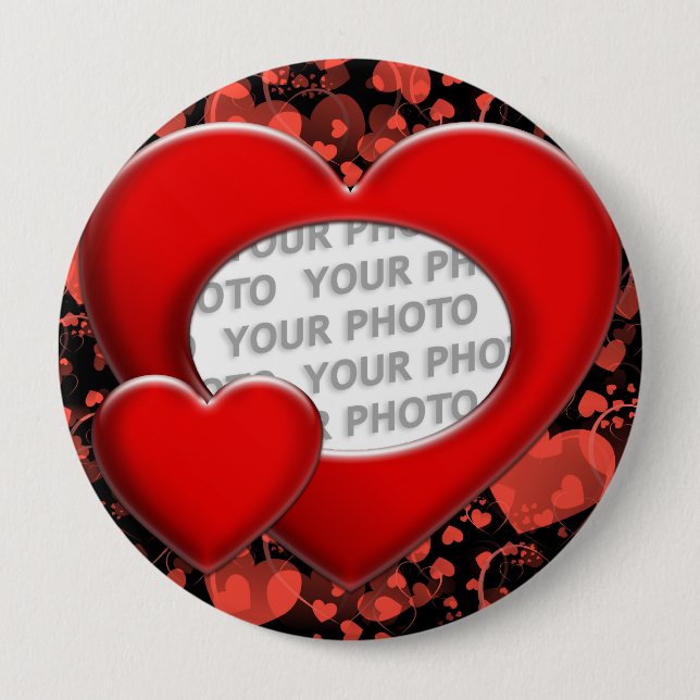 heart ART + your photo 10 Cm Round Badge (Front)