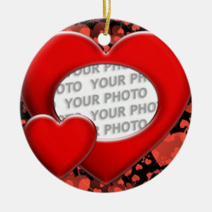 heart ART + your photo Ceramic Tree Decoration