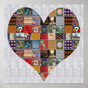 HEART Artistic Collage Blessing LOWprice NVN521 Poster