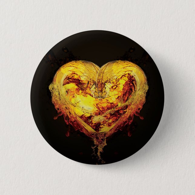 Heart Artwork Button/Badge 6 Cm Round Badge (Front)