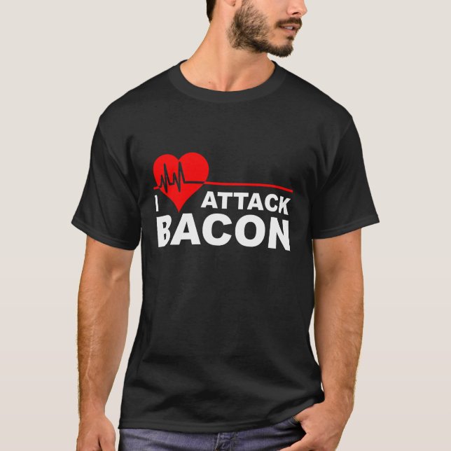 Heart Attack Bacon Funny T-shirt blk (Front)