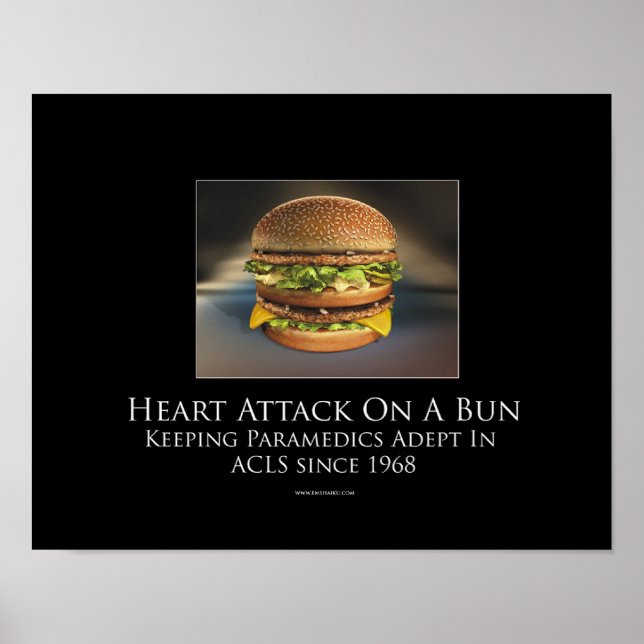 Heart Attack On A Bun Motivational Poster (Front)