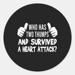 Heart Attack Survivor Heart Disease Byp Electrocar Classic Round Sticker