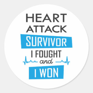 Heart attack survivor, I fought and I won Classic Round Sticker