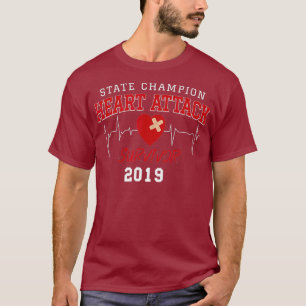 Heart Attack Survivor Red Art Heartbeat Surgery T-Shirt