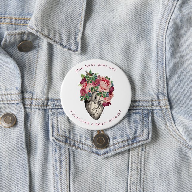 Heart Attack Survivor Woman 7.5 Cm Round Badge (In Situ)