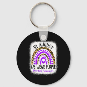 Heart August We Wear Purple Overdose Awareness Fun Key Ring