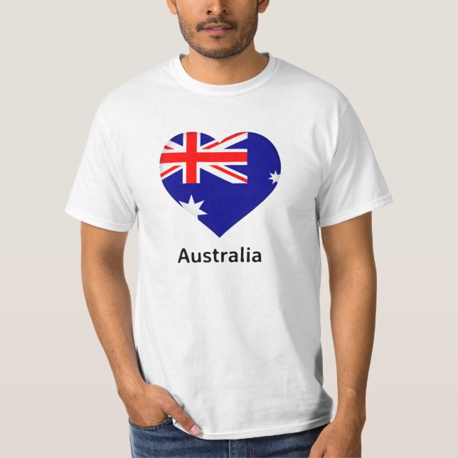 Heart - Australia Flag T-Shirt (Front)