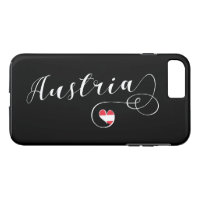 Heart Austria Cell Phone Case, Austrian Flag