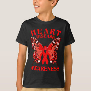 Heart Awareness Superhero Chd Awareness Butterfly T-Shirt